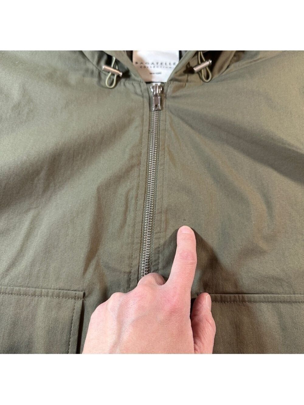 Bagatelle Collection Lightweight Army Green Hooded Jacket - Size Large - Picture 6 of 10
